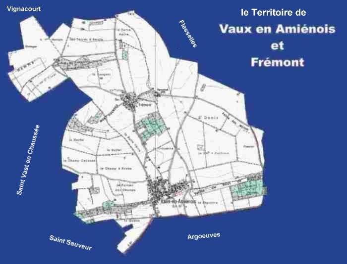 Suivant la position du curseur, le plan de Vaux en Aminois ou de Frmont